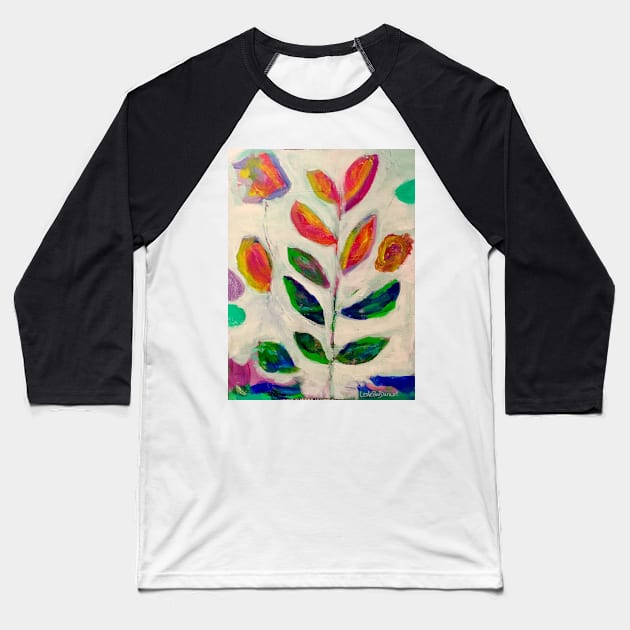 Peeking Petals Baseball T-Shirt by Leslie Pino Durant